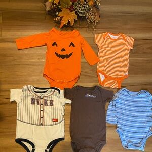 Carter's Blue and Gray Striped Onesie